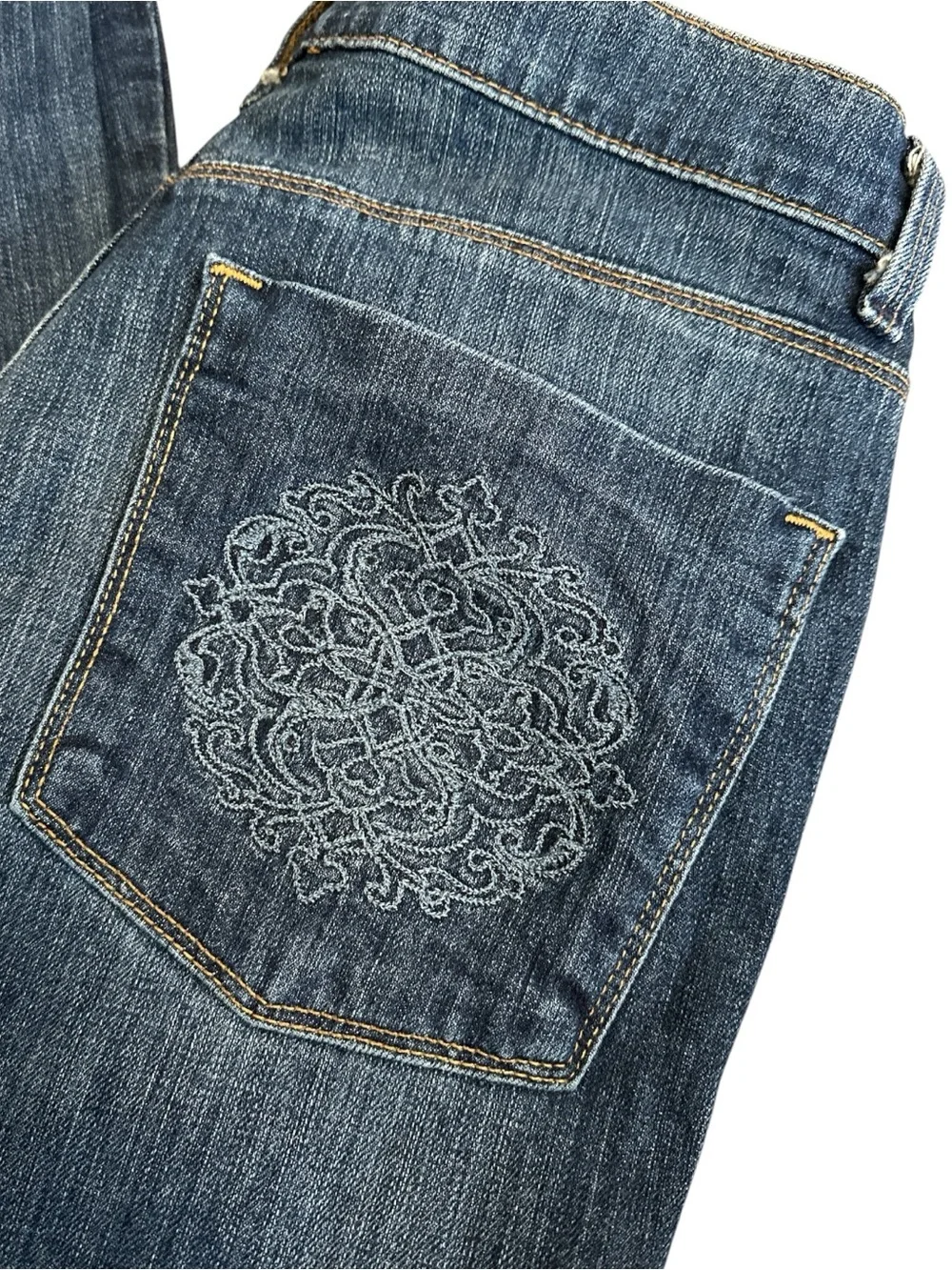 THE LIMITED Embroidered Wide Leg Flare Jeans Women’s Size 12 Y2K Boho